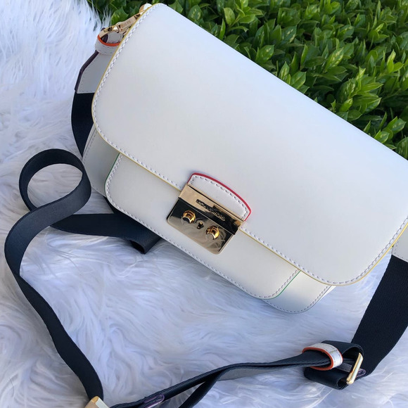 Michael Kors Sloan Editor Leather Messenger Crossbody Rainbow - Picture 9 of 16